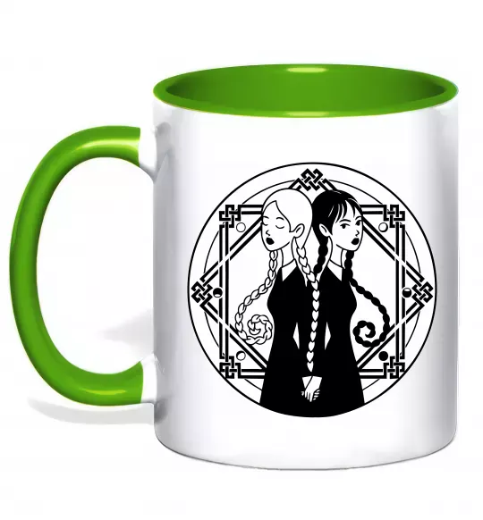 Чашка с цветной ручкой Wednesday Enid Зеленый фото