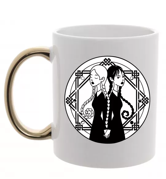 Чашка с цветной ручкой Wednesday Enid Золото фото