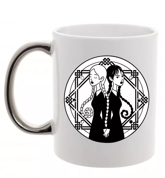 Чашка с цветной ручкой Wednesday Enid Серебро фото