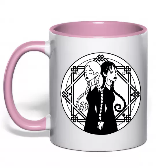 Чашка с цветной ручкой Wednesday Enid Нежно розовый фото