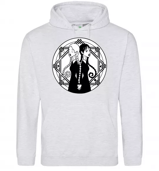 Мужская толстовка (худи) Wednesday Enid Серый меланж фото