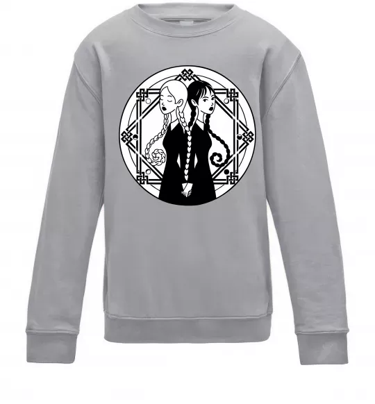 Дитячий світшот Wednesday Enid Сірий меланж фото