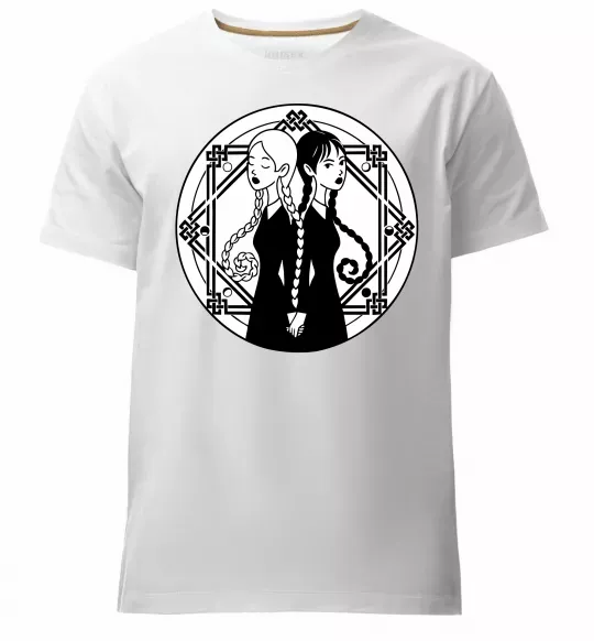 Мужская премиум футболка Wednesday Enid Белый фото