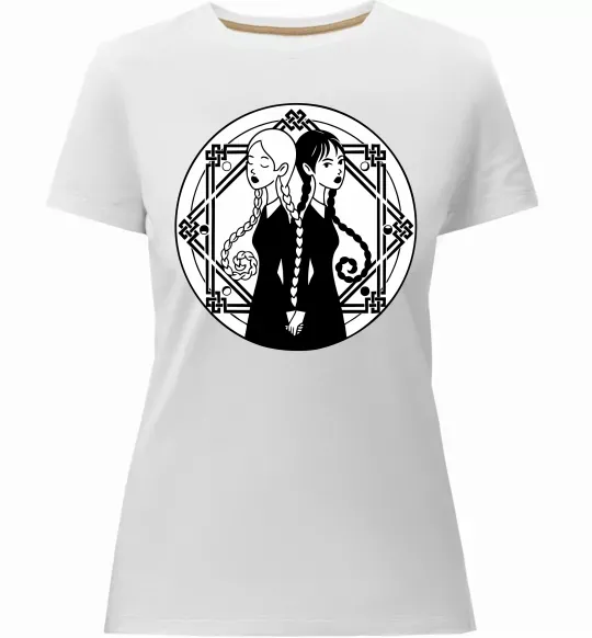 Жіноча преміум футболка Wednesday Enid Білий фото