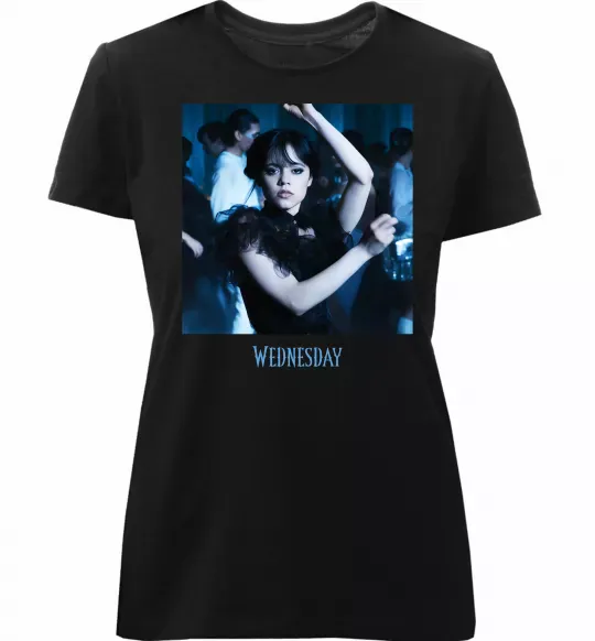 Женская премиум футболка Wednesday dance Черный фото