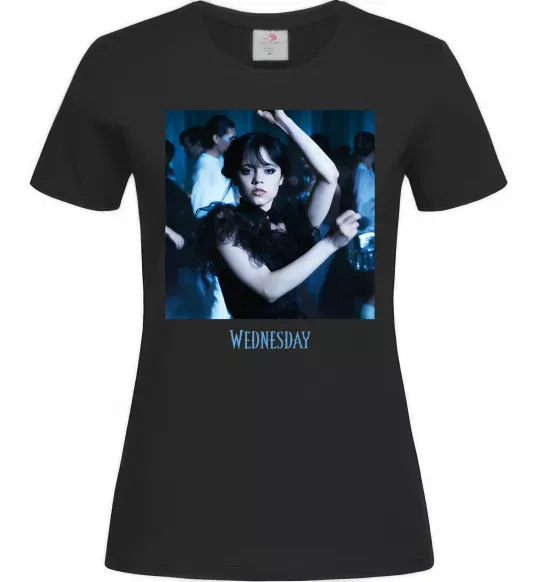 Жіноча футболка Wednesday dance Чорний фото
