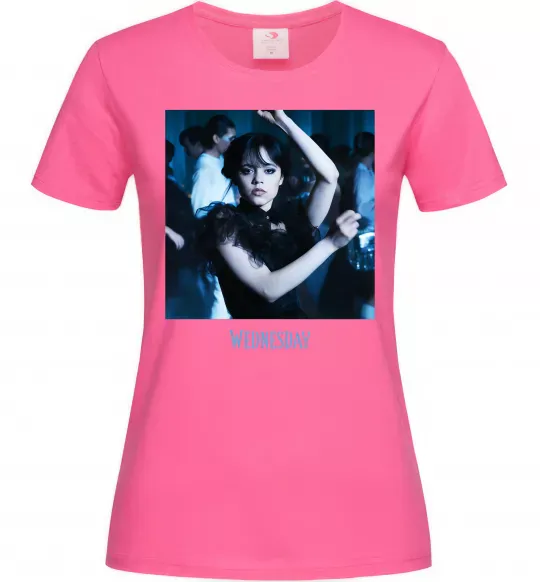 Жіноча футболка Wednesday dance Яскраво-рожевий фото