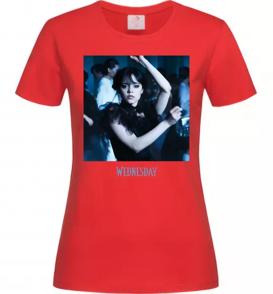 Жіноча футболка Wednesday dance Червоний фото