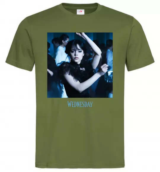 Чоловіча футболка Wednesday dance Оливковий фото