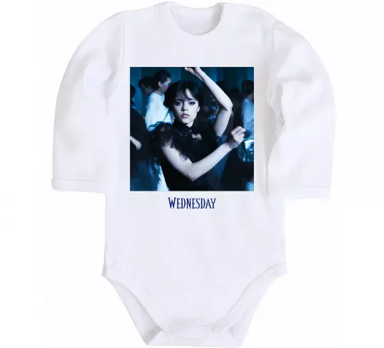 Дитячий бодік Wednesday dance Білий фото