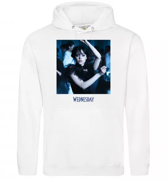 Мужская толстовка (худи) Wednesday dance Белый фото