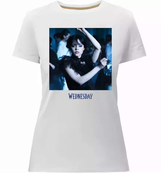Женская премиум футболка Wednesday dance Белый фото