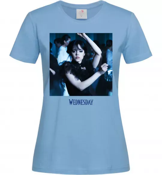 Жіноча футболка Wednesday dance Блакитний фото