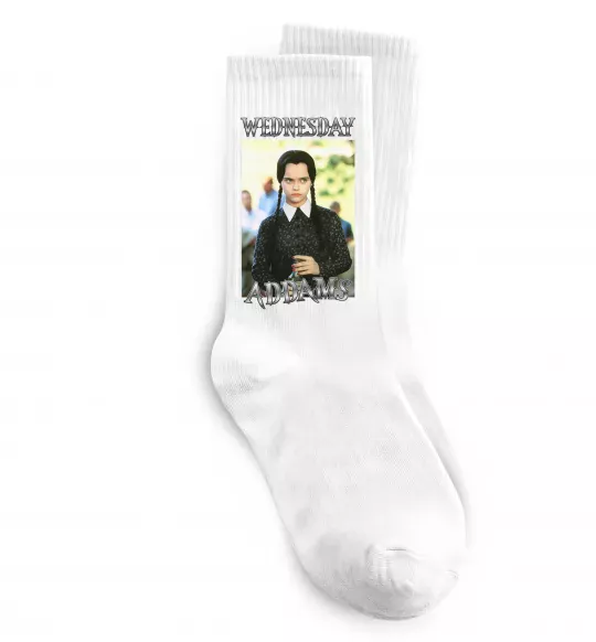 Носки Wednesday Addams retro Белый фото