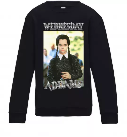 Дитячий світшот Wednesday Addams retro Чорний фото