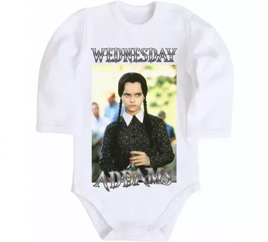 Детский боди Wednesday Addams retro Белый фото
