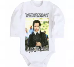 Детский боди Wednesday Addams retro Белый фото