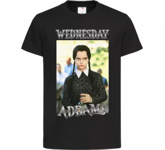 Детская футболка Wednesday Addams retro Черный фото