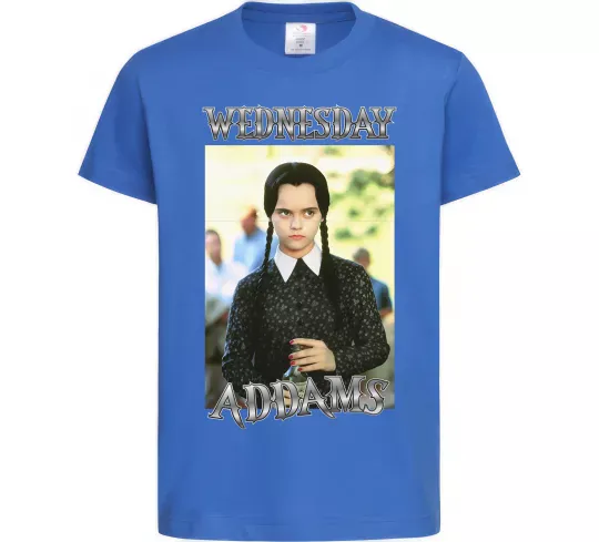 Детская футболка Wednesday Addams retro Ярко-синий фото