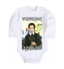 Детский боди Wednesday Addams retro Белый фото