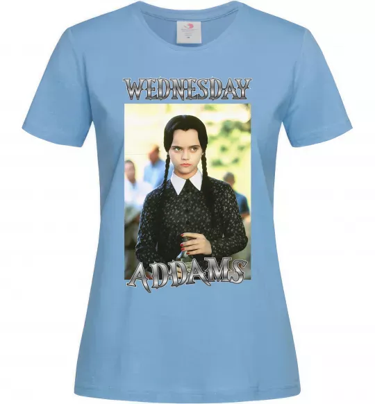 Женская футболка Wednesday Addams retro Голубой фото