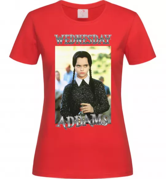 Женская футболка Wednesday Addams retro Красный фото