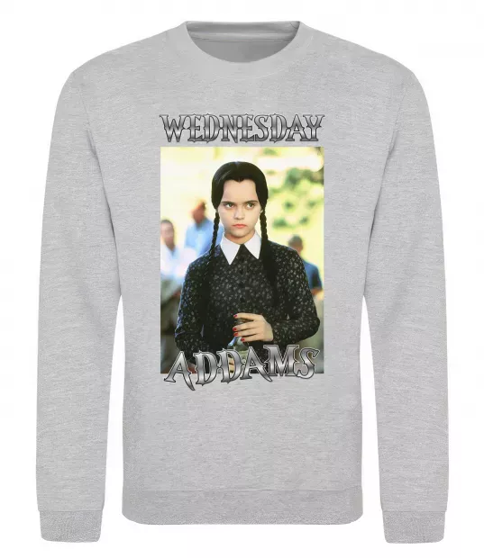 Світшот Wednesday Addams retro Сірий меланж фото