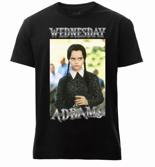 Чоловіча преміум футболка Wednesday Addams retro Чорний фото