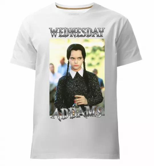 Чоловіча преміум футболка Wednesday Addams retro Білий фото