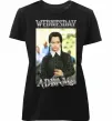 Женская премиум футболка Wednesday Addams retro Черный фото