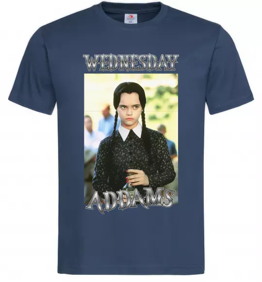 Чоловіча футболка Wednesday Addams retro Темно-синій фото