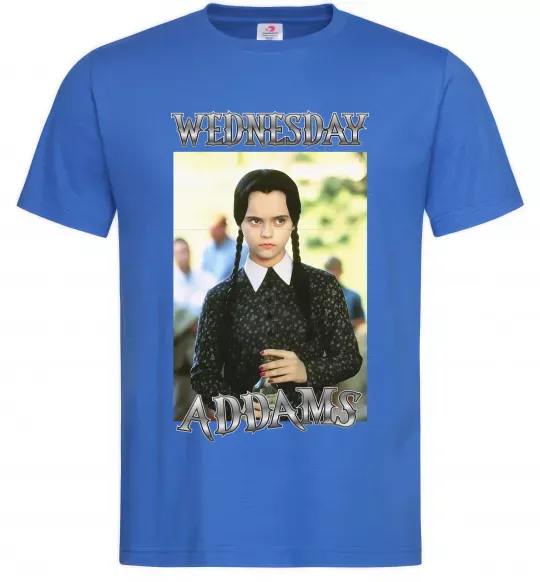 Чоловіча футболка Wednesday Addams retro Яскраво-синій фото