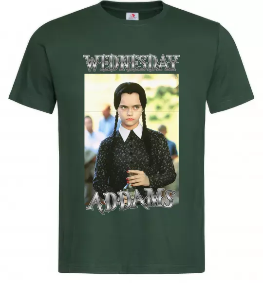 Чоловіча футболка Wednesday Addams retro Темно-зелений фото