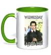 Чашка с цветной ручкой Wednesday Addams retro Зеленый фото
