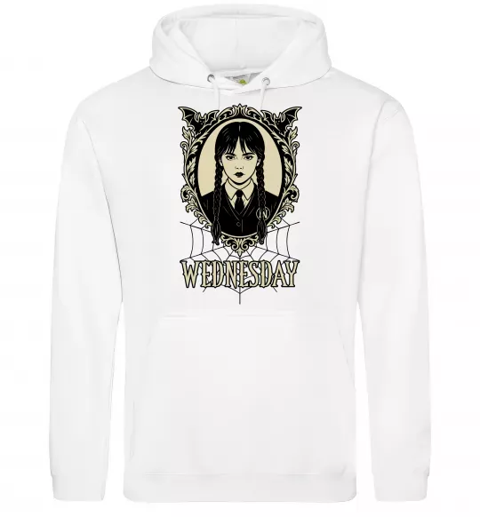 Чоловіча толстовка (худі) Wednesday павутина Білий фото