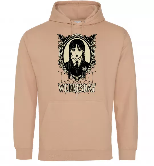 Чоловіча толстовка (худі) Wednesday павутина Пісочний фото