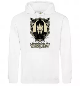 Женская толстовка (худи) Wednesday павутина Белый фото