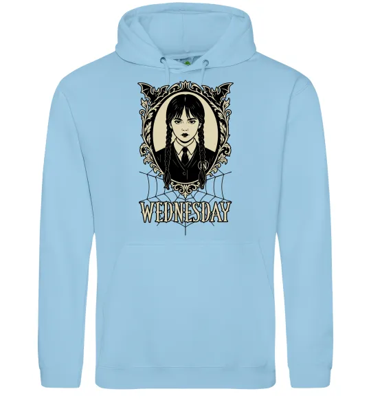 Жіноча толстовка (худі) Wednesday павутина Блакитний фото