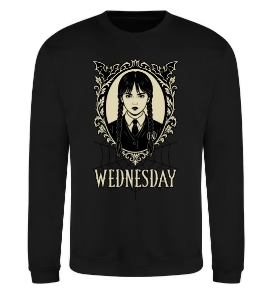 Свитшот Wednesday павутина Черный фото
