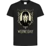 Дитяча футболка Wednesday павутина Чорний фото