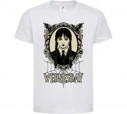 Дитяча футболка Wednesday павутина Білий фото