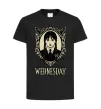 Дитяча футболка Wednesday павутина Чорний фото