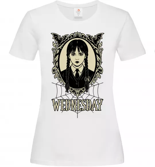 Женская футболка Wednesday павутина Белый фото