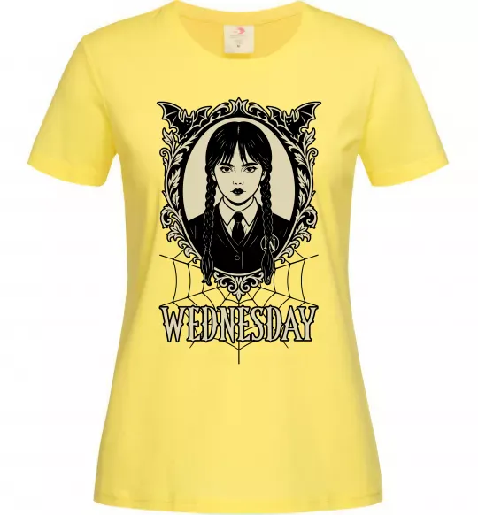 Женская футболка Wednesday павутина Лимонный фото
