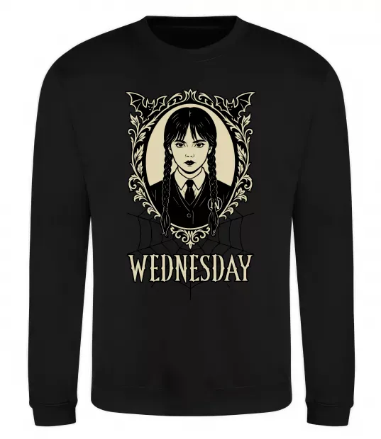 Свитшот Wednesday павутина Черный фото