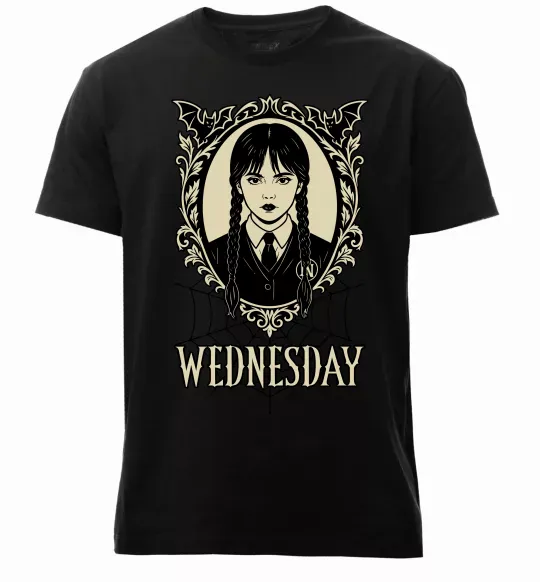 Чоловіча преміум футболка Wednesday павутина Чорний фото