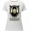 Жіноча преміум футболка Wednesday павутина Білий фото