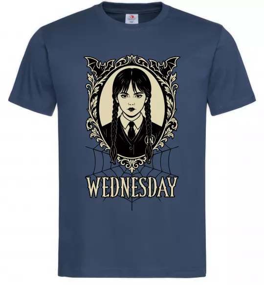 Мужская футболка Wednesday павутина Темно-синий фото
