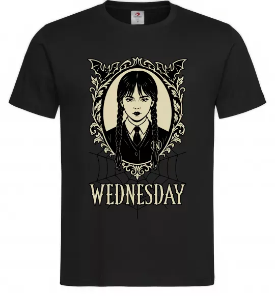 Мужская футболка Wednesday павутина Черный фото