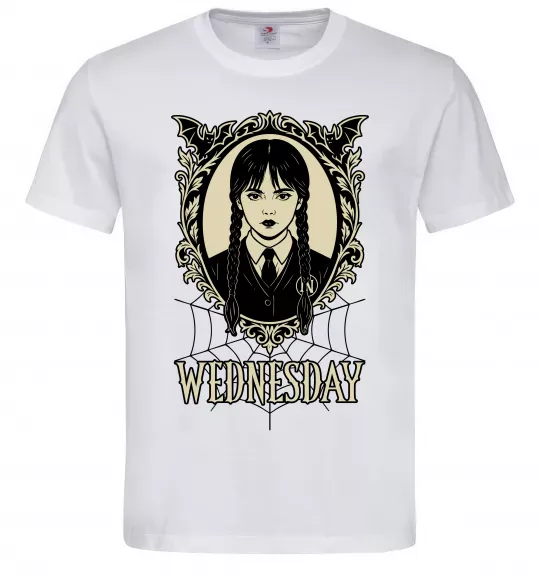 Мужская футболка Wednesday павутина Белый фото